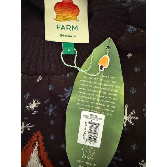 Farm Rio Midnight Cheetah Sweater NWT Large - Picture 4 of 4